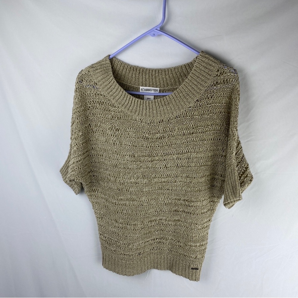 Women's Hang Ten Knit Sweater, beige,, Size  S, Great Cond
